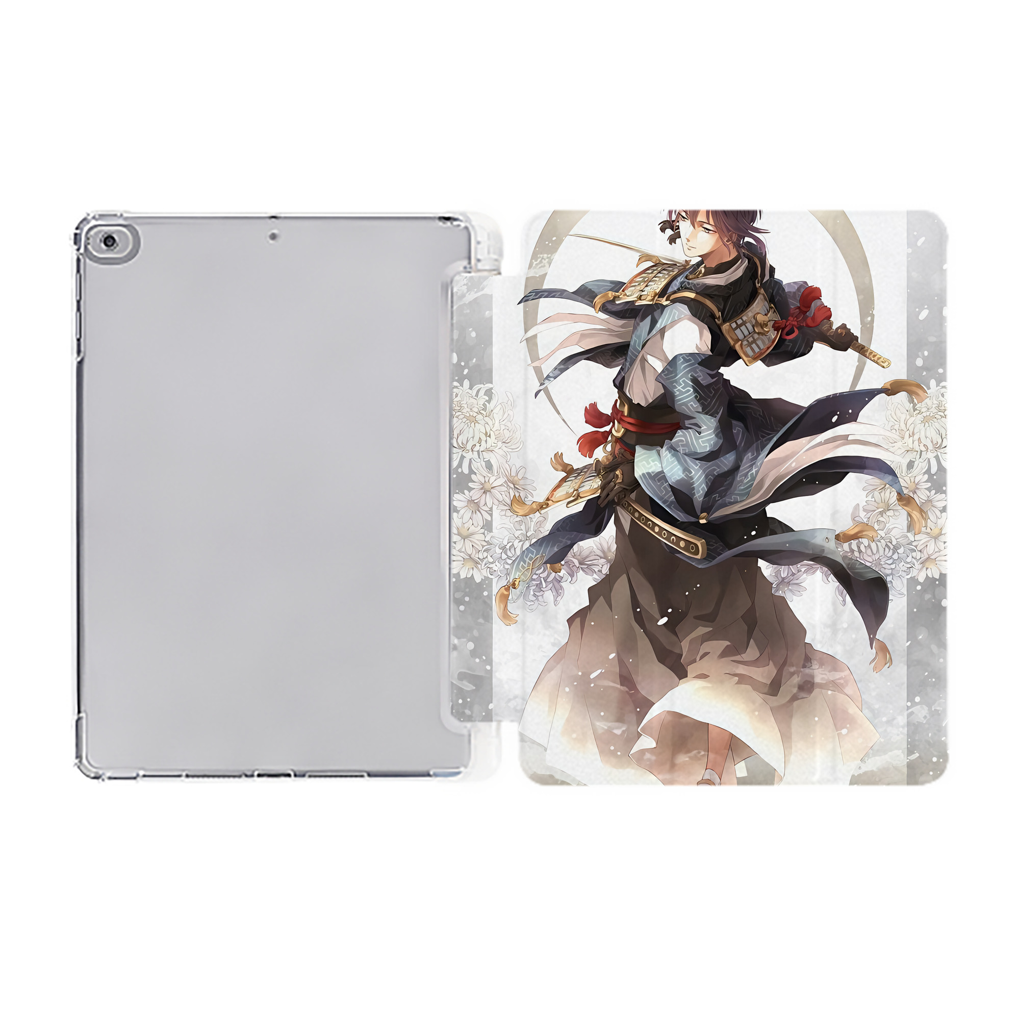 （画像用） 刀剣乱舞 Touken Ranbu IPad ケース ペン収納付き 三つ折りスタンド PUレザー×シリコン 対応機種9.5/10.5/10.9インチ